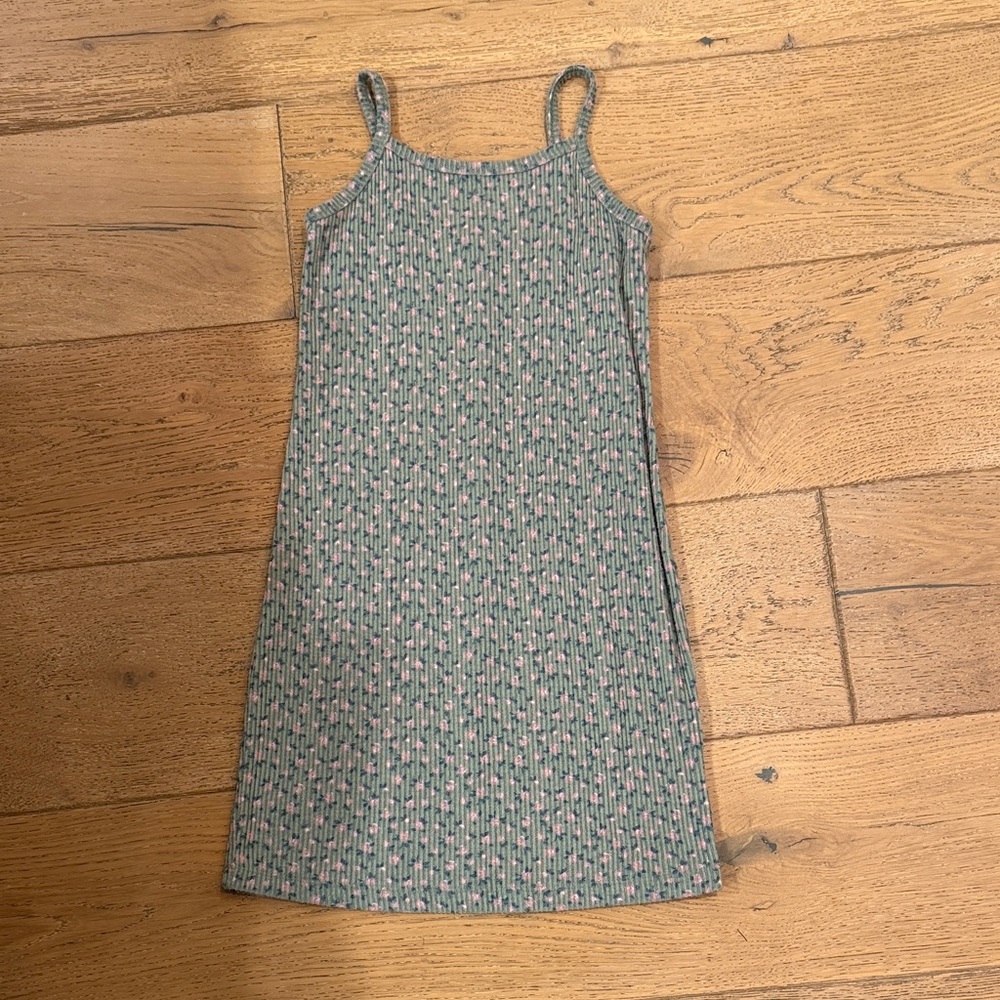 Art Class Green and Pink Patterned Kids Dress